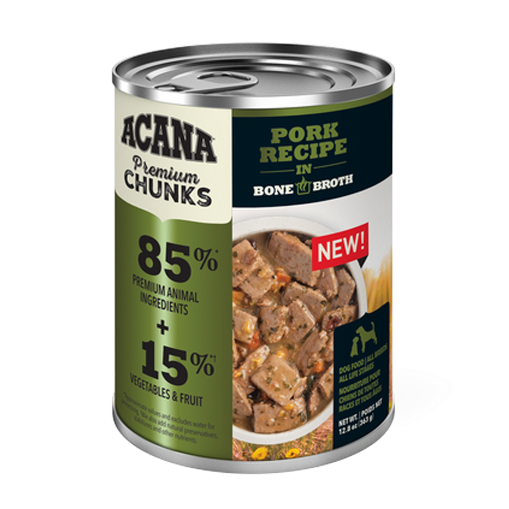 ACANA DOG CHUNKS PORK RECIPE IN BONE BROTH 12.8OZ