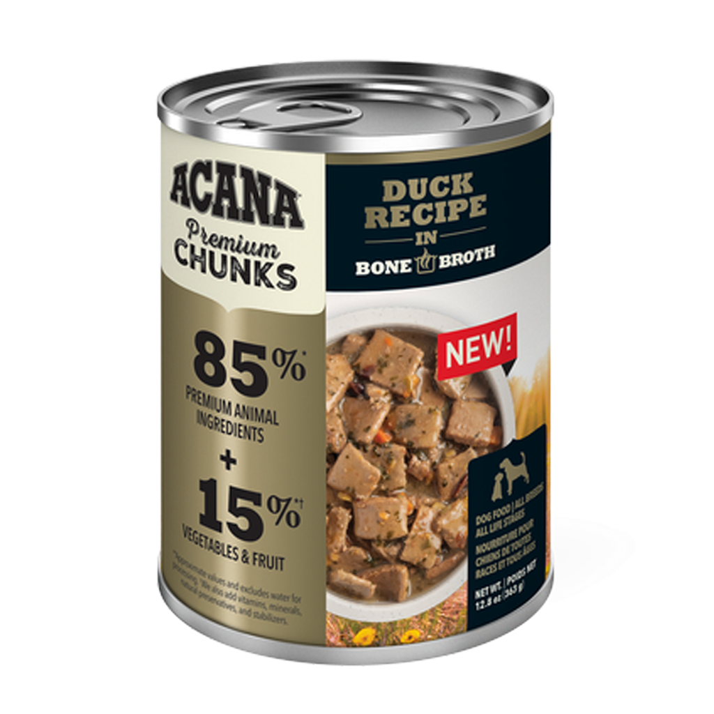 ACANA DOG CHUNKS DUCK RECIPE IN BONE BROTH 363g (12.8OZ)