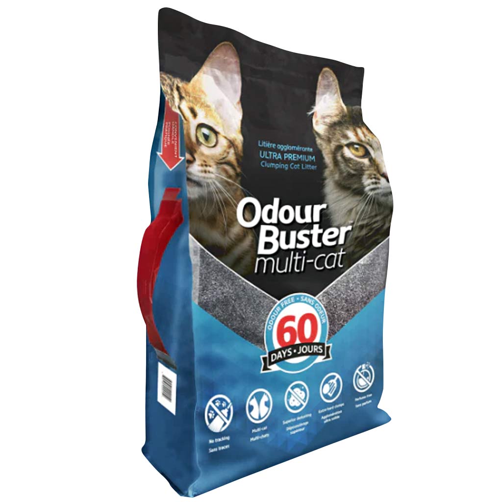 ODOUR BUSTER MULTI CAT PREMIUM CLUMPING LITTER 12KG