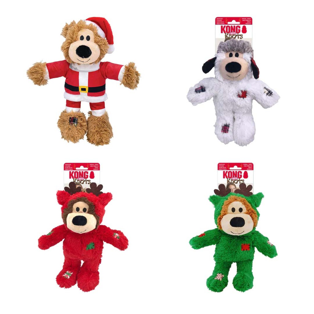 DV - KONG DOG HOLIDAY WILD KNOTS BEAR ASST MED/LRG XMAS 2023