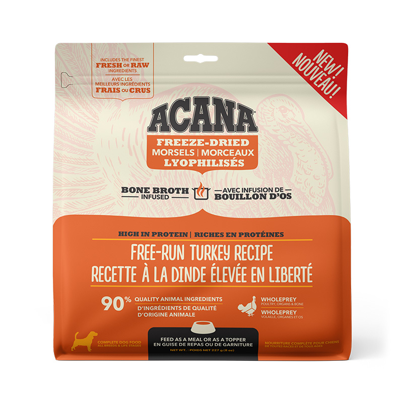 ACANA DOG FREEZE DRIED MORSELS TURKEY RECIPE 227G