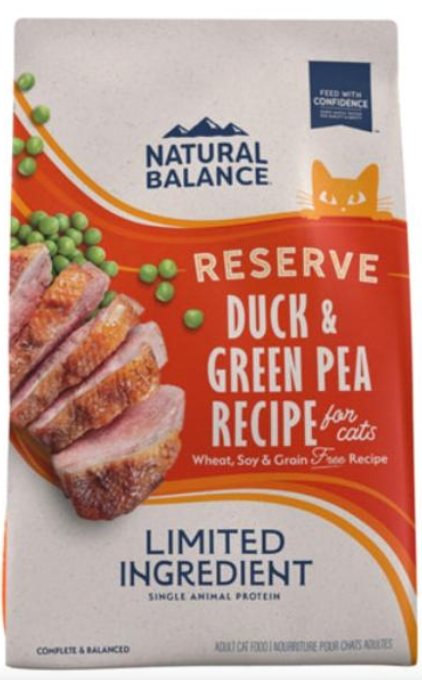 NATURAL BALANCE CAT LID GF DUCK &amp; GREEN PEA 4LB