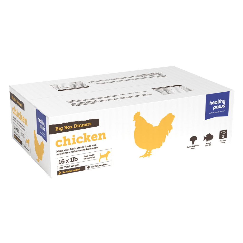 HEALTHY PAWS DOG BIG BOX DINNER CHICKEN &amp; VEG 16 X 1LB