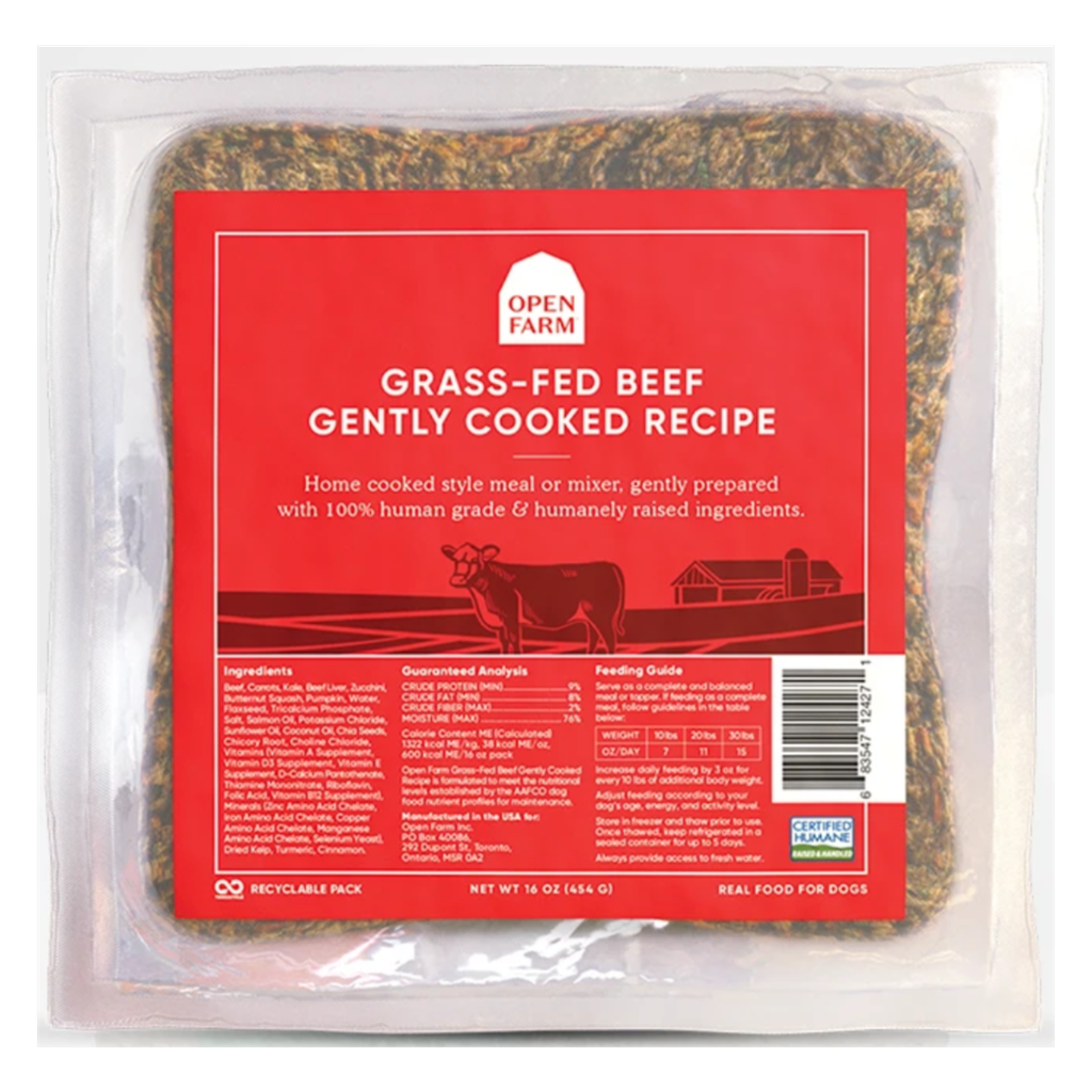 DMB - OPEN FARM DOG GENTLY COOKED FROZEN BEEF RECIPE 16OZ
