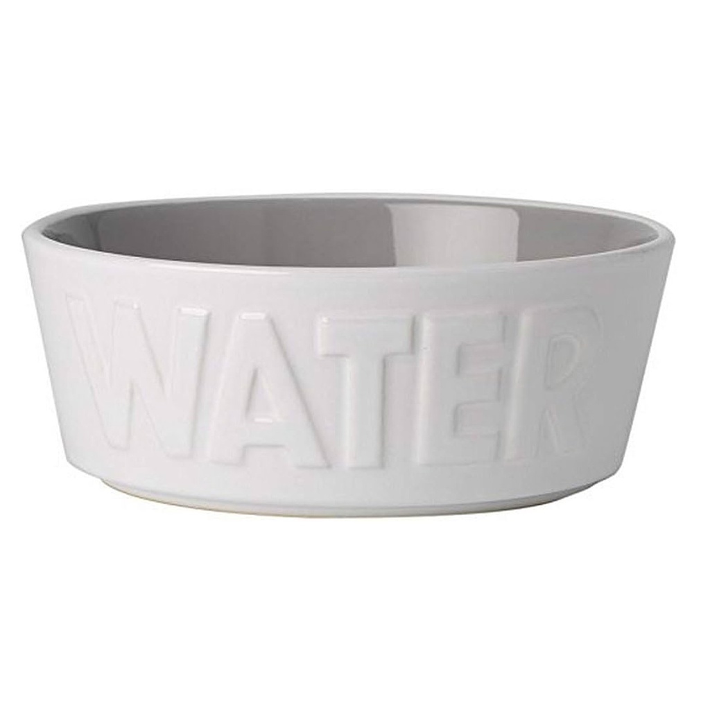 PETRAGEOUS BACK TO BASICS STONEWARE BOWL WATER WHITE/GRAY 6&quot;