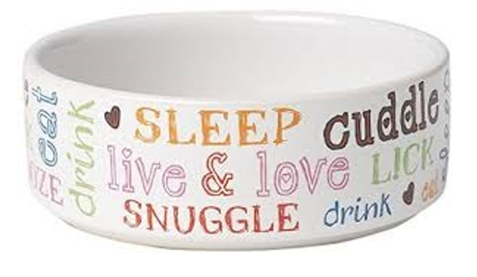 PETRAGEOUS DOODLE PET BOWL WHITE 5&quot;