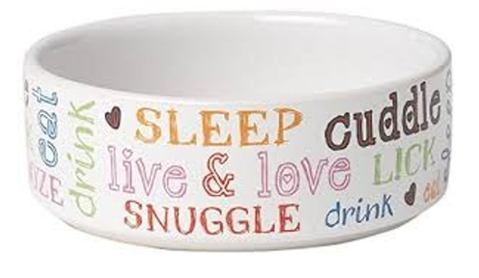 PETRAGEOUS DOODLE PET BOWL WHITE 5"