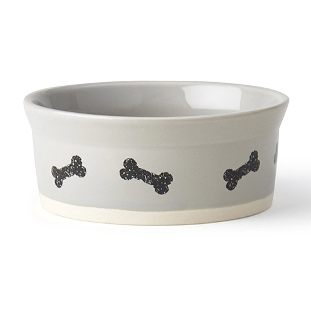 PETRAGEOUS CLASSY BONES BOWL LIGHT GRAY/NATURAL 6&quot;