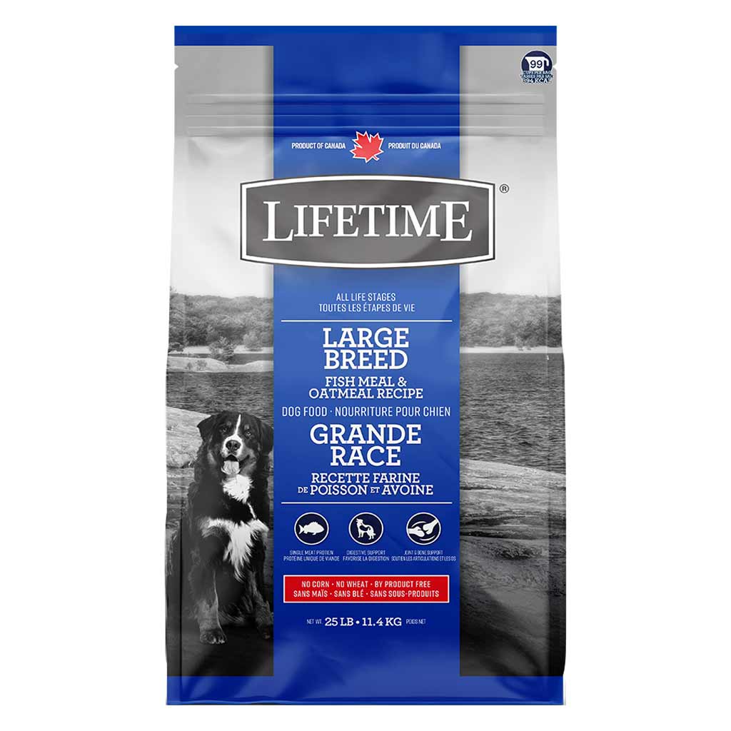 DMB - LIFETIME DOG ALL LIFE STAGES LARGE BREED FISH &amp; OATMEAL 25LB