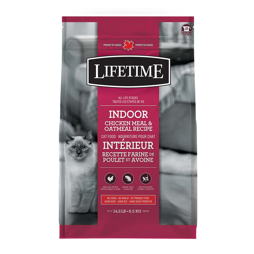 LIFETIME CAT ALL LIFE STAGES INDOOR CHICKEN & OATMEAL 14.3LB