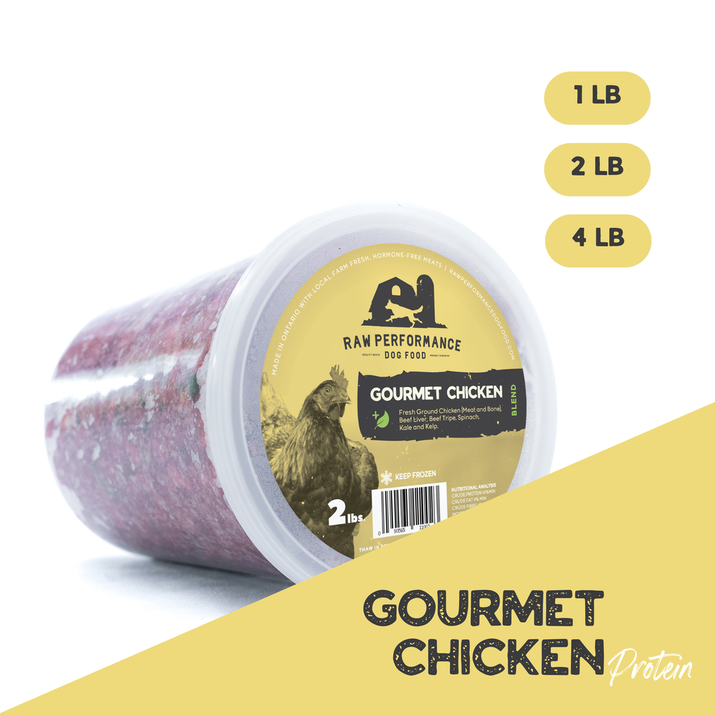 RAW PERFORMANCE GOURMET CHICKEN BLEND 5% VEG 1LB