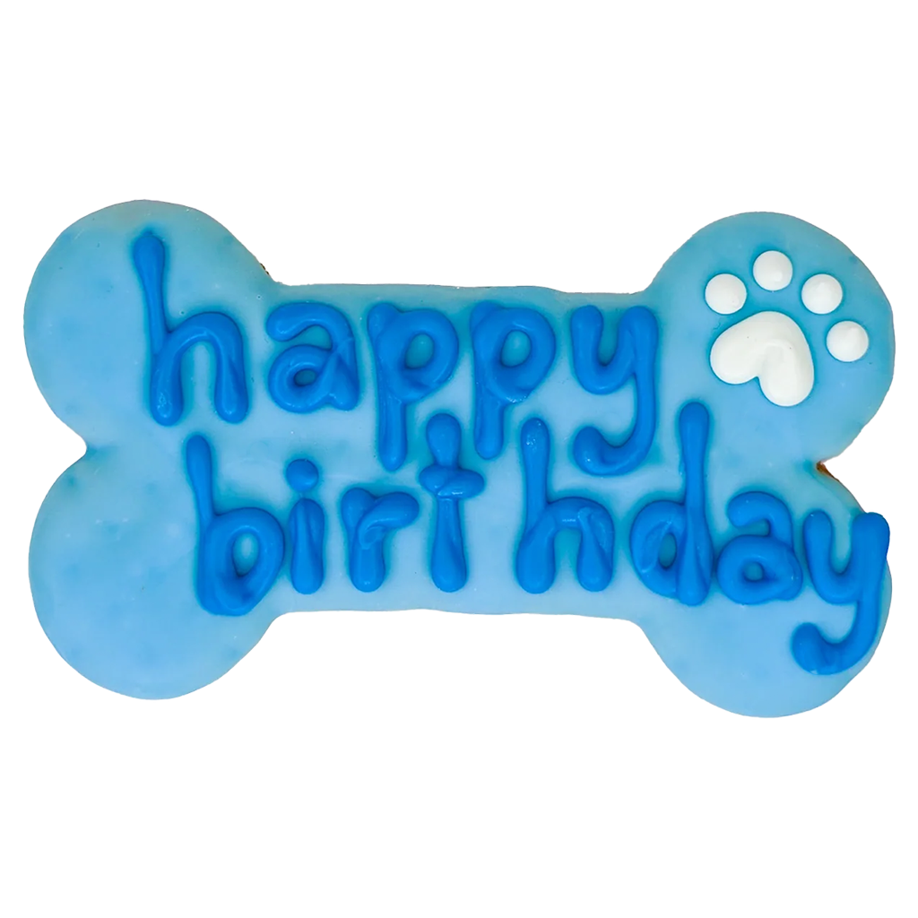 BOSCO AND ROXY'S HAPPY BIRTHDAY BONE BLUE 6&quot; (CORE)