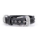 MY FAMILY EL PASO COLLAR LEATHER BLK SM 27-31CM