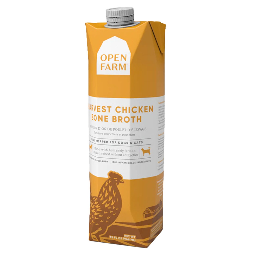 OPEN FARM HARVEST CHICKEN BONE BROTH FOR DOGS & CATS 32OZ