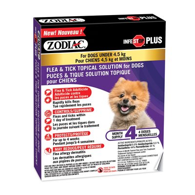 ZODIAC DOG INFESTOP PLUS UNDER 4.5KG