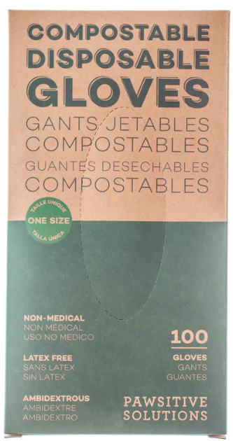 PAWSITIVE SOLUTIONS BPI-CERTIFIED COMPOSTABLE GLOVES 100PK