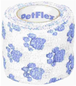 PETFLEX COHESIVE BANDAGE PAW PRINTS 2"