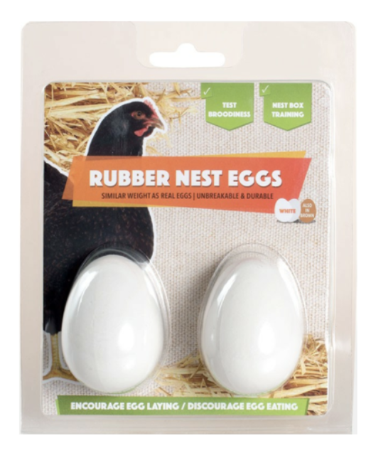 RUBBER EGG WHITE 2PK
