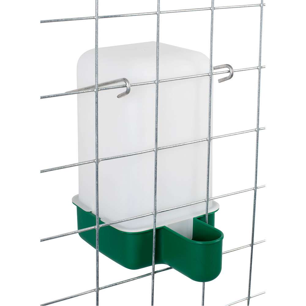 OLBA CAGE DRINKER W/BRACKET 1L GREEN POLY