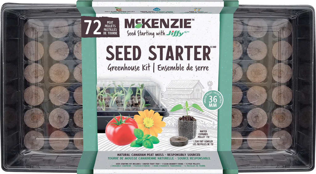 MCKENZIE SEED STARTER GREENHOUSE KIT 72x36MM (72 CELL)