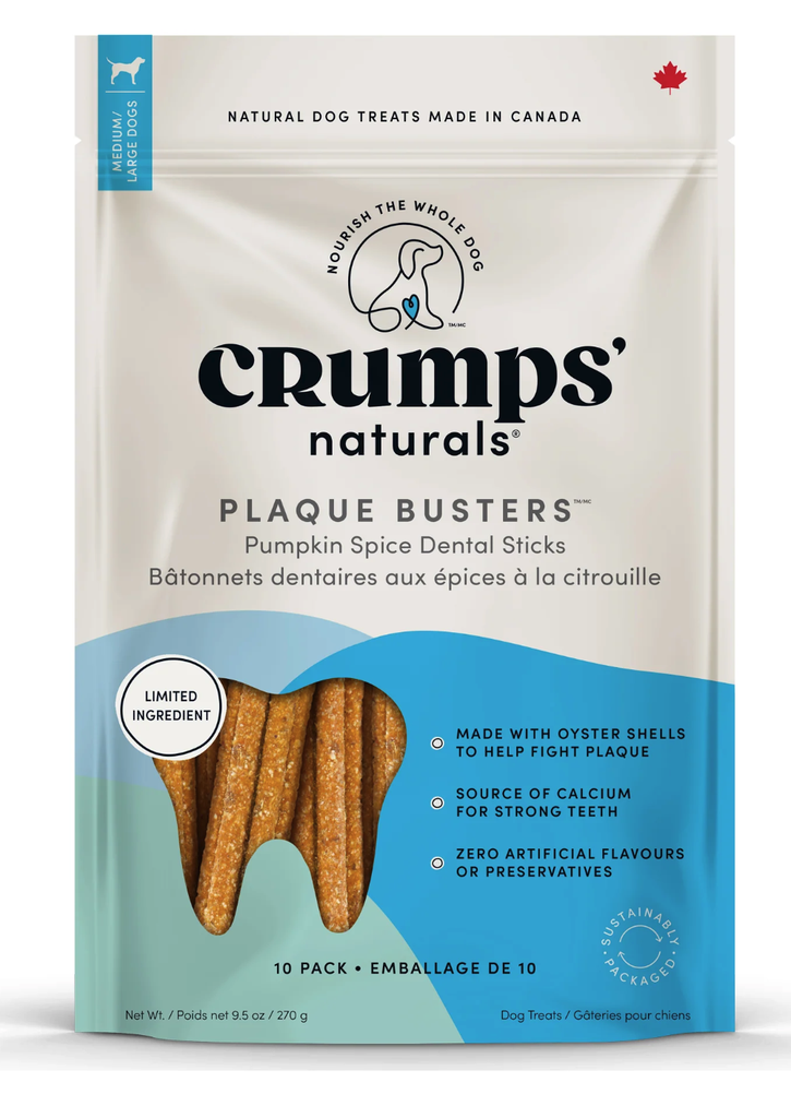 CRUMPS NATURALS PLAQUE BUSTERS PUMPKIN SPICE 270G (10PK)