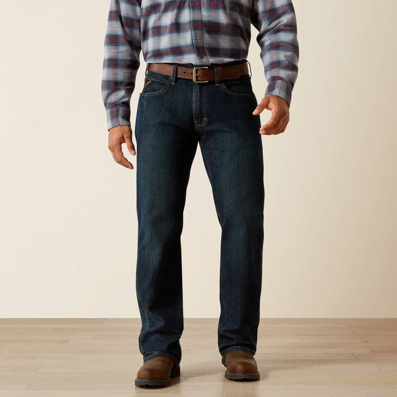 ARIAT MENS M5 REBAR STRAIGHT LEG JEAN DURASTRETCH BLKSTN 32 32
