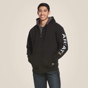 ARIAT MENS REBAR ALL-WEATHER FULL ZIP HOODIE BLK XXL