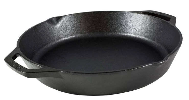 LODGE DUAL HANDLE CAST IRON SKILLET 12&quot; BLACK