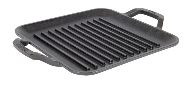 LODGE CHEF COLLECTION SQUARE CAST IRON GRILL PAN 11&quot; BLACK