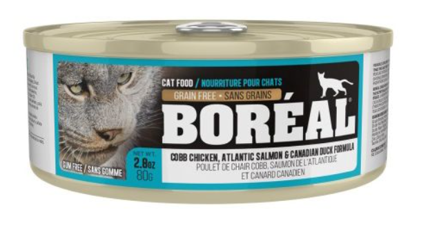 BOREAL CAT COBB CHICKEN, ATLANTIC SALMON &amp; CAN DUCK 2.8OZ (80G)