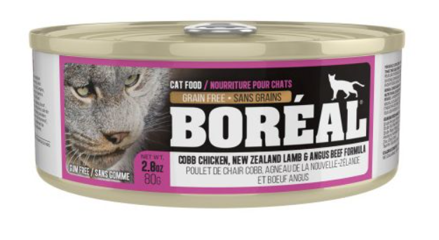 BOREAL CAT COBB CHICKEN, NEW ZEALAND LAMB &amp; ANGUS BEEF 2.8OZ (80G)