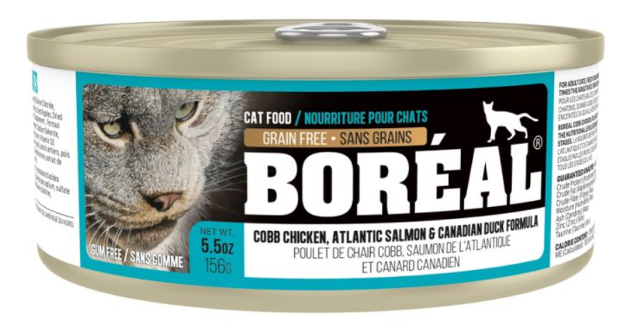 BOREAL CAT COBB CHICKEN, ATLANTIC SALMON & CAN DUCK 5.5OZ (156G)