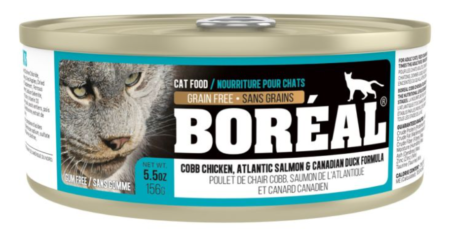 BOREAL CAT COBB CHICKEN, ATLANTIC SALMON &amp; CAN DUCK 5.5OZ (156G)