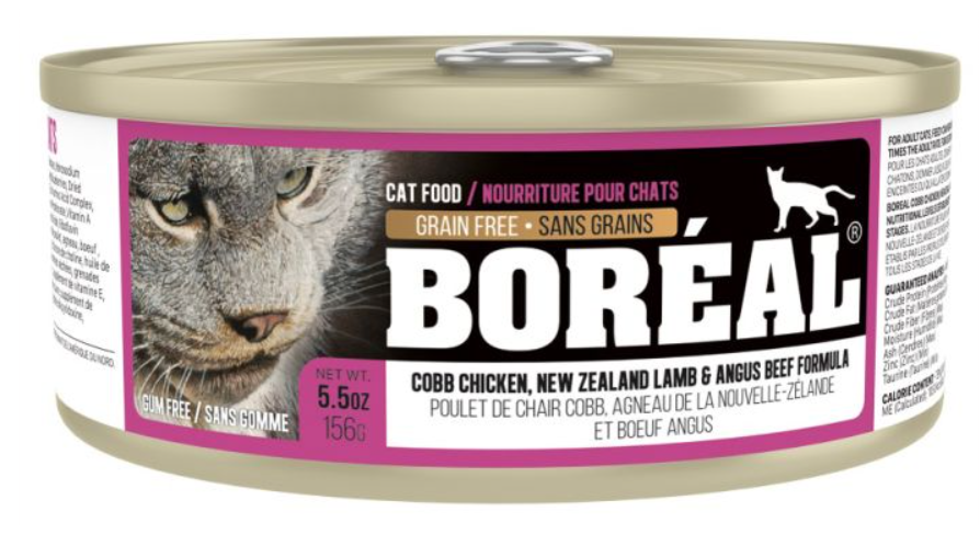 BOREAL CAT COBB CHICKEN, NEW ZEALAND LAMB &amp; ANGUS BEEF 5.5OZ (156G)