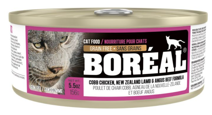 BOREAL CAT COBB CHICKEN, NEW ZEALAND LAMB & ANGUS BEEF 5.5OZ (156G)