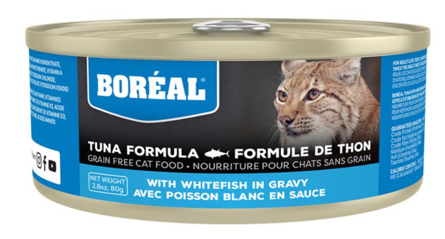 BOREAL CAT TUNA RED MEAT IN GRAVY W/ WHITE FISH 2.8OZ (80G)