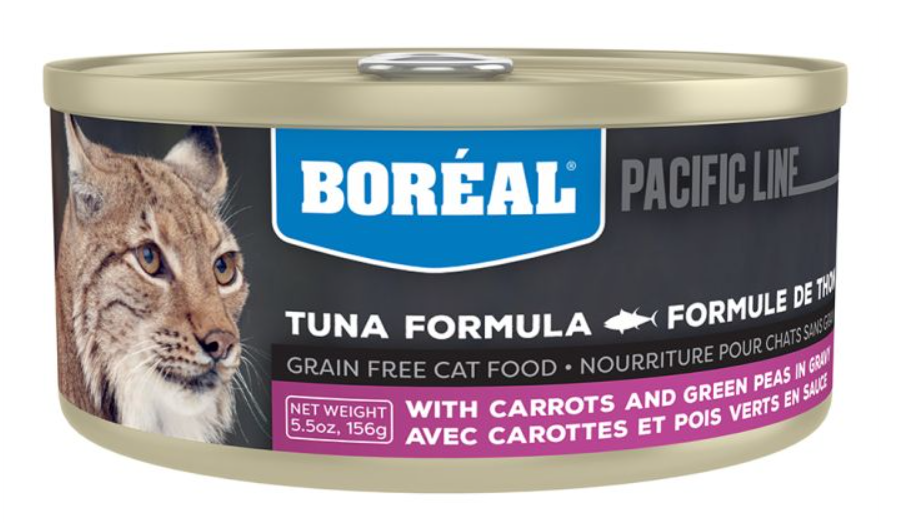 BOREAL CAT TUNA RED MEAT IN GRAVY W/ CARROT AND PEA 5.5OZ (156G)