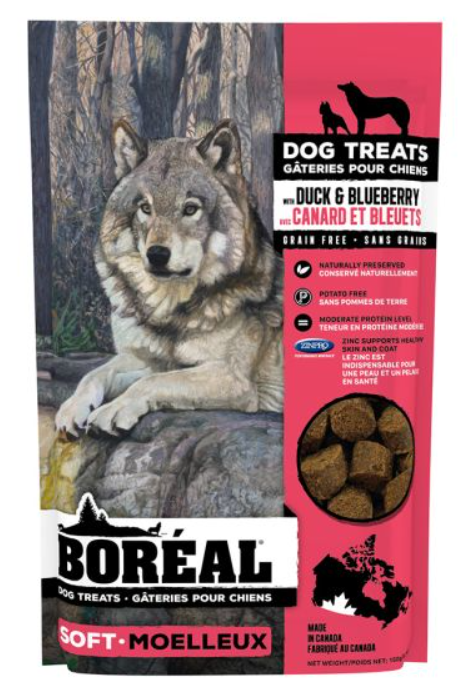 BOREAL DOG DUCK AND BLUEBERRY TREATS 150G