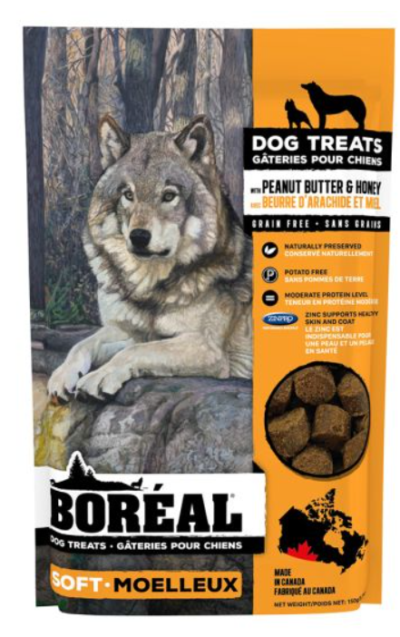 BOREAL DOG PEANUT BUTTER AND HONEY TREATS 150G