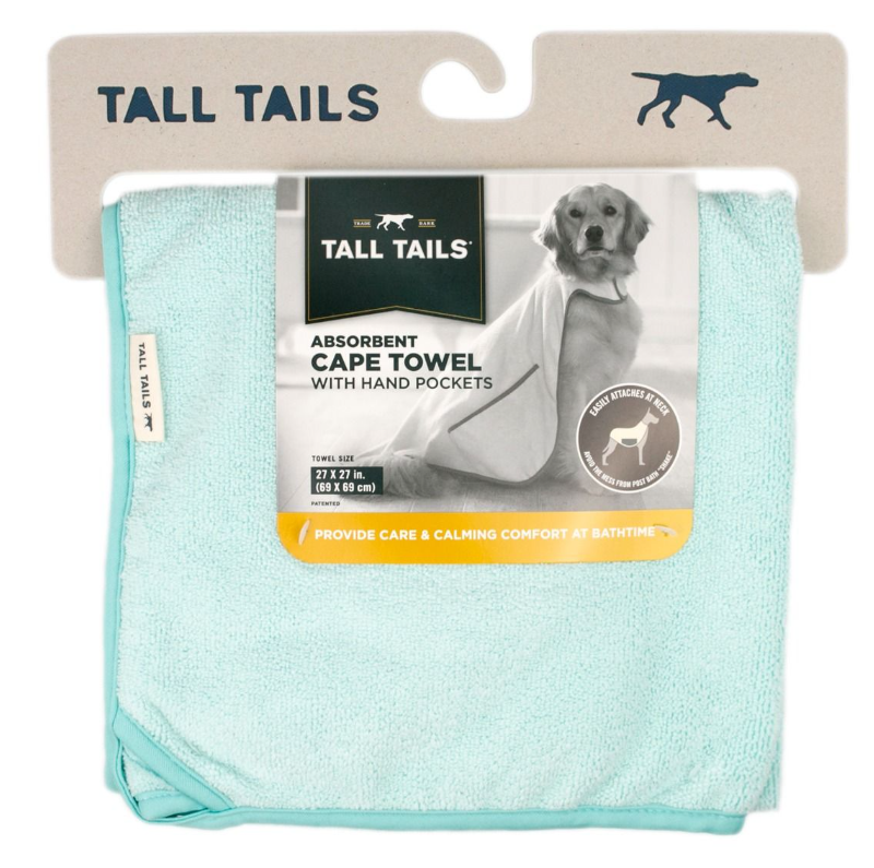 DMB - TALL TAILS CAPE TOWEL AQUA 27&quot; X 27&quot;