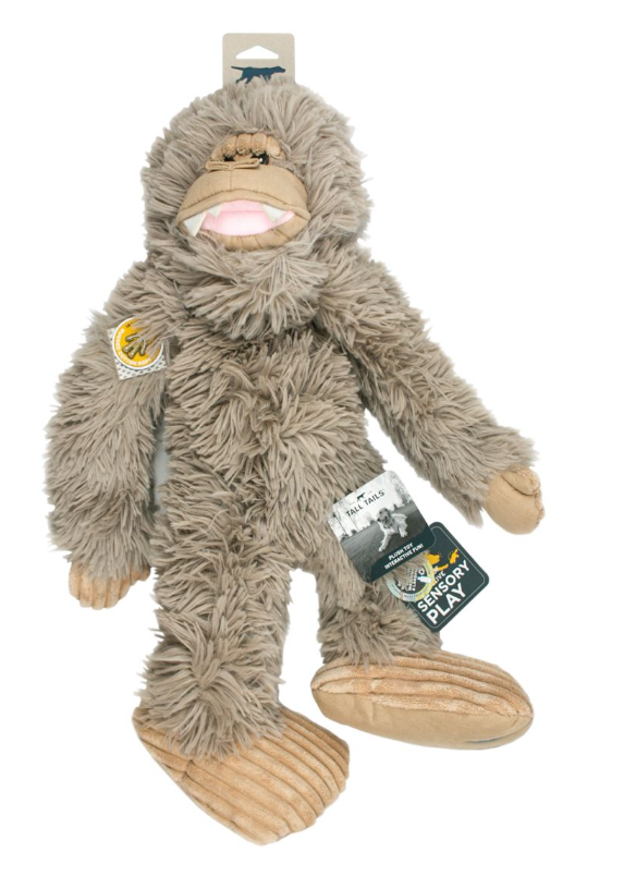 TALL TAILS PLUSH STUFFLESS BIG FOOT W/ SQUEAKER &amp; INTERIOR ROPE BODY TOY 20&quot;