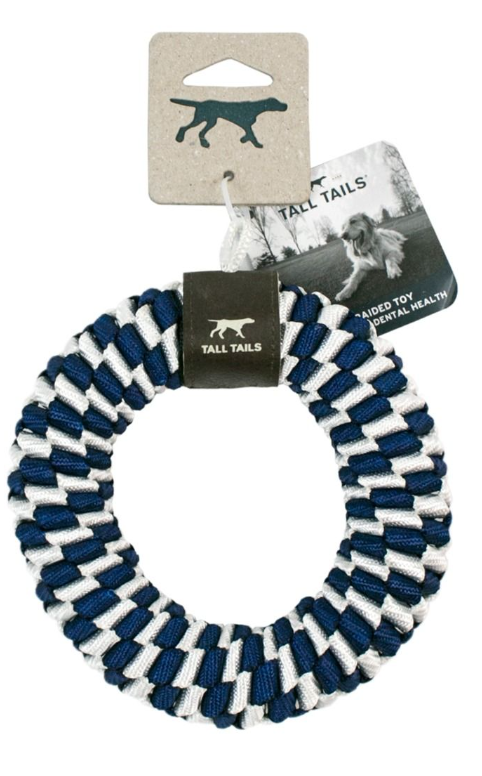 TALL TAILS BRAIDED RING TOY NAVY 6"