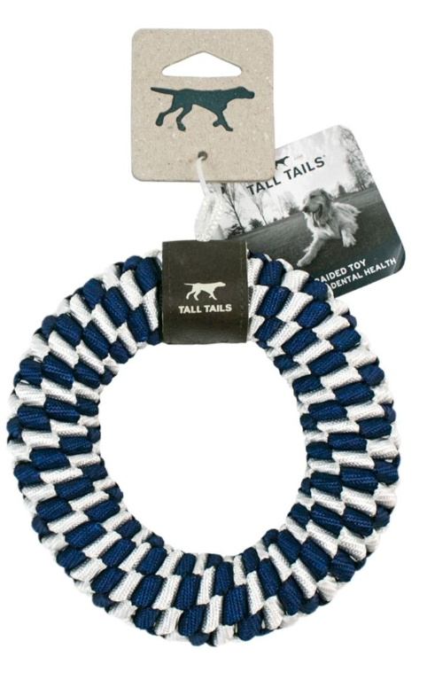 TALL TAILS BRAIDED RING TOY NAVY 6&quot;