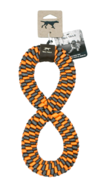 DV - TALL TAILS BRAIDED INFINITY TUG ORANGE &amp; CHARCOAL 11&quot;