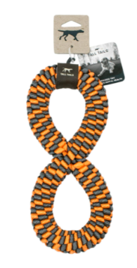 TALL TAILS BRAIDED INFINITY TUG ORANGE &amp; CHARCOAL 11&quot;