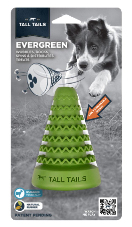 TALL TAILS NATURAL RUBBER EVERGREEN TREE TOY 4"
