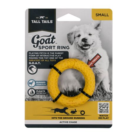 TALL TAILS GOAT RUBBER RING YELLOW 3&quot;