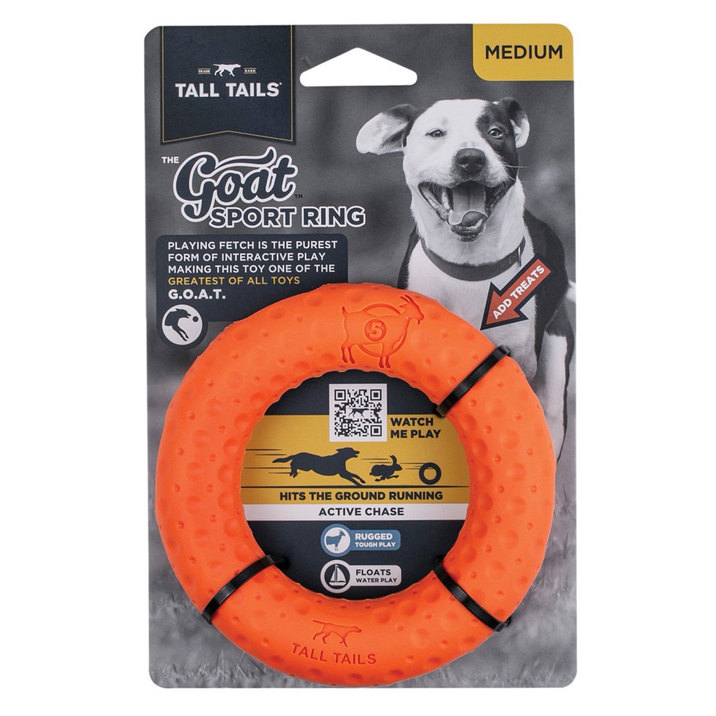 TALL TAILS GOAT RUBBER RING ORANGE 5&quot;