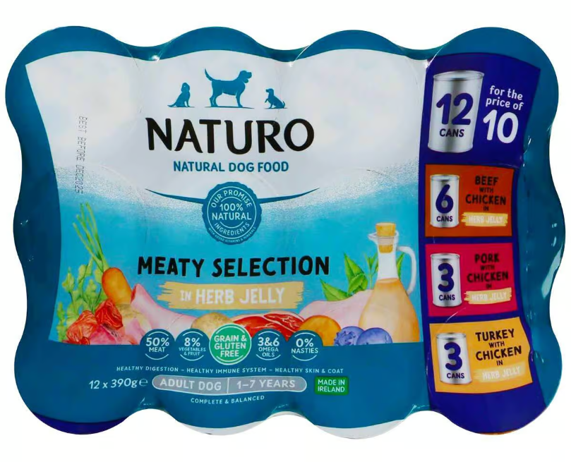 NATURO GRAIN &amp; GF VARIETY PACK IN JELLY 12 X 390G