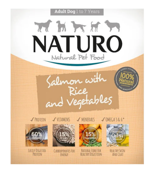 DMB - NATURO GF SALMON AND RICE W/ VEGETABLES 400G